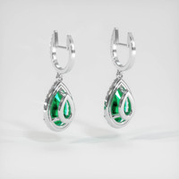 9.02 Ct.Tw. Emerald Earrings, 18K White Gold 4