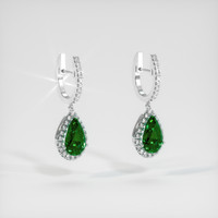 <span>2.79</span>&nbsp;<span class="tooltip-light">Ct.Tw.<span class="tooltiptext">Total Carat Weight</span></span> Emerald Earrings, 18K White Gold 3