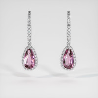 3.48 Ct.Tw. Gemstone Earrings, 18K White Gold 1