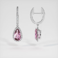 3.48 Ct.Tw. Gemstone Earrings, 18K White Gold 2
