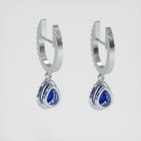 <span>1.58</span> <span class="tooltip-light">Ct.Tw.<span class="tooltiptext">Total Carat Weight</span></span> Blue Sapphire Earrings, 18K White Gold 4