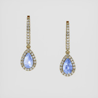 <span>1.65</span>&nbsp;<span class="tooltip-light">Ct.Tw.<span class="tooltiptext">Total Carat Weight</span></span> Blue Sapphire Earrings, 18K Yellow Gold 1