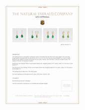 Emerald Earrings 0.80 Ct.Tw.Total Carat Weight 18K Yellow Gold Appraisal