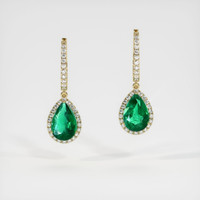 Emerald Earrings 0.80 Ct.Tw.Total Carat Weight 18K Yellow Gold Preview