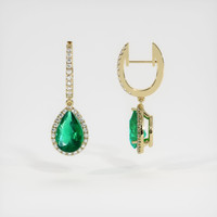 Emerald Earrings 0.80 Ct.Tw.Total Carat Weight 18K Yellow Gold Preview