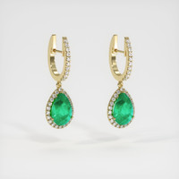 Emerald Earrings 0.80 Ct.Tw.Total Carat Weight 18K Yellow Gold Preview