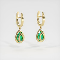 Emerald Earrings 0.80 Ct.Tw.Total Carat Weight 18K Yellow Gold Preview