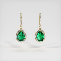 <span>0.55</span>&nbsp;<span class="tooltip-light">Ct.Tw.<span class="tooltiptext">Total Carat Weight</span></span> Emerald Earrings, 18K Yellow Gold 1