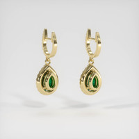 <span>0.55</span>&nbsp;<span class="tooltip-light">Ct.Tw.<span class="tooltiptext">Total Carat Weight</span></span> Emerald Earrings, 18K Yellow Gold 4