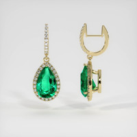 9.02 Ct.Tw. Emerald Earrings, 18K Yellow Gold 2