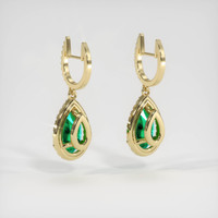 <span>4.59</span>&nbsp;<span class="tooltip-light">Ct.Tw.<span class="tooltiptext">Total Carat Weight</span></span> Emerald Earrings, 18K Yellow Gold 4