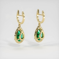 9.02 Ct.Tw. Emerald Earrings, 18K Yellow Gold 4