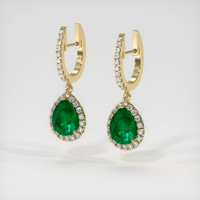 <span>2.96</span>&nbsp;<span class="tooltip-light">Ct.Tw.<span class="tooltiptext">Total Carat Weight</span></span> Emerald Earrings, 18K Yellow Gold 3