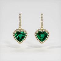 <span>1.29</span>&nbsp;<span class="tooltip-light">Ct.Tw.<span class="tooltiptext">Total Carat Weight</span></span> Emerald Earrings, 18K Yellow Gold 1