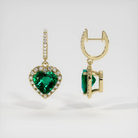 2.55 Ct.Tw. Emerald Earrings, 18K Yellow Gold 2