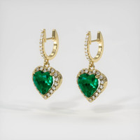 <span>1.29</span>&nbsp;<span class="tooltip-light">Ct.Tw.<span class="tooltiptext">Total Carat Weight</span></span> Emerald Earrings, 18K Yellow Gold 3