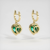 <span>1.29</span>&nbsp;<span class="tooltip-light">Ct.Tw.<span class="tooltiptext">Total Carat Weight</span></span> Emerald Earrings, 18K Yellow Gold 4