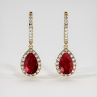 5.59 Ct.Tw. Ruby Earrings, 18K Yellow Gold 1