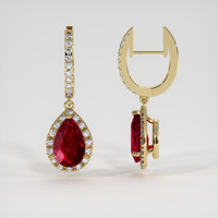 5.59 Ct.Tw. Ruby Earrings, 18K Yellow Gold 2