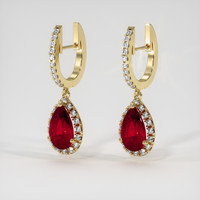 5.59 Ct.Tw. Ruby Earrings, 18K Yellow Gold 3
