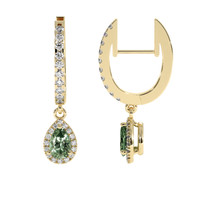 0.85 Ct.Tw. Green Sapphire Earrings, 18K Yellow Gold 2