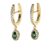 0.85 Ct.Tw. Green Sapphire Earrings, 18K Yellow Gold 3