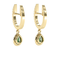 0.85 Ct.Tw. Green Sapphire Earrings, 18K Yellow Gold 4