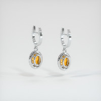<span>1.12</span> <span class="tooltip-light">Ct.Tw.<span class="tooltiptext">Total Carat Weight</span></span> Orangish Yellow Sapphire Earrings, Platinum 950 4