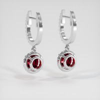 <span>0.71</span>&nbsp;<span class="tooltip-light">Ct.Tw.<span class="tooltiptext">Total Carat Weight</span></span> Ruby Earrings, Platinum 950 4