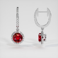 <span>0.69</span>&nbsp;<span class="tooltip-light">Ct.Tw.<span class="tooltiptext">Total Carat Weight</span></span> Ruby Earrings, Platinum 950 2