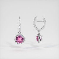 3.48 Ct.Tw. Pink Sapphire Earrings, Platinum 950 2