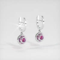 3.48 Ct.Tw. Pink Sapphire Earrings, Platinum 950 4