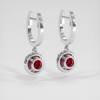 <span>0.74</span>&nbsp;<span class="tooltip-light">Ct.Tw.<span class="tooltiptext">Total Carat Weight</span></span> Ruby Earrings, Platinum 950 4