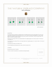 Emerald Earrings 0.64 Ct.Tw.Total Carat Weight, Platinum 950 Appraisal