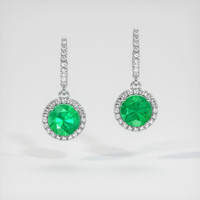 Emerald Earrings 0.64 Ct.Tw.Total Carat Weight, Platinum 950 Preview
