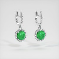 <span>1.51</span>&nbsp;<span class="tooltip-light">Ct.Tw.<span class="tooltiptext">Total Carat Weight</span></span> Emerald Earrings, Platinum 950 3