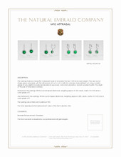 Emerald Earrings 1.28 Ct.Tw.Total Carat Weight, Platinum 950 Appraisal
