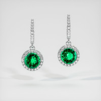 Emerald Earrings 1.28 Ct.Tw.Total Carat Weight, Platinum 950 Preview