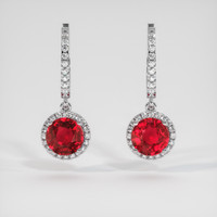 <span>0.95</span>&nbsp;<span class="tooltip-light">Ct.Tw.<span class="tooltiptext">Total Carat Weight</span></span> Ruby Earrings, Platinum 950 1