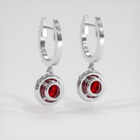 <span>0.95</span>&nbsp;<span class="tooltip-light">Ct.Tw.<span class="tooltiptext">Total Carat Weight</span></span> Ruby Earrings, Platinum 950 4