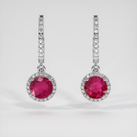 <span>0.50</span>&nbsp;<span class="tooltip-light">Ct.Tw.<span class="tooltiptext">Total Carat Weight</span></span> Ruby Earrings, Platinum 950 1