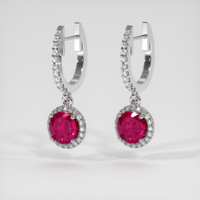 <span>0.50</span>&nbsp;<span class="tooltip-light">Ct.Tw.<span class="tooltiptext">Total Carat Weight</span></span> Ruby Earrings, Platinum 950 3