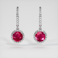 <span>1.00</span>&nbsp;<span class="tooltip-light">Ct.Tw.<span class="tooltiptext">Total Carat Weight</span></span> Ruby Earrings, Platinum 950 1