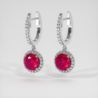 <span>1.00</span>&nbsp;<span class="tooltip-light">Ct.Tw.<span class="tooltiptext">Total Carat Weight</span></span> Ruby Earrings, Platinum 950 3