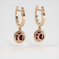 1.42 Ct.Tw. Ruby Earrings, 14K Rose Gold 4