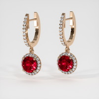 <span>0.69</span>&nbsp;<span class="tooltip-light">Ct.Tw.<span class="tooltiptext">Total Carat Weight</span></span> Ruby Earrings, 14K Rose Gold 3