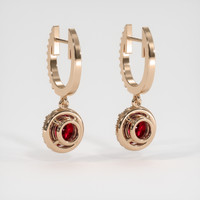 <span>0.69</span>&nbsp;<span class="tooltip-light">Ct.Tw.<span class="tooltiptext">Total Carat Weight</span></span> Ruby Earrings, 14K Rose Gold 4