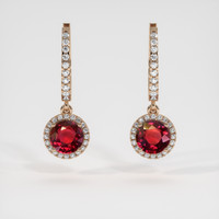 1.16 Ct.Tw. Ruby Earrings, 14K Rose Gold 1
