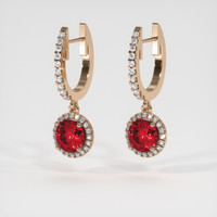 <span>0.62</span>&nbsp;<span class="tooltip-light">Ct.Tw.<span class="tooltiptext">Total Carat Weight</span></span> Ruby Earrings, 14K Rose Gold 3