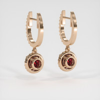 <span>0.62</span>&nbsp;<span class="tooltip-light">Ct.Tw.<span class="tooltiptext">Total Carat Weight</span></span> Ruby Earrings, 14K Rose Gold 4